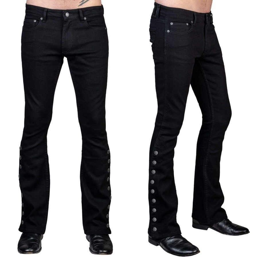 Jeans | Essentials Collection Hellraiser Side Button Jeans - Black