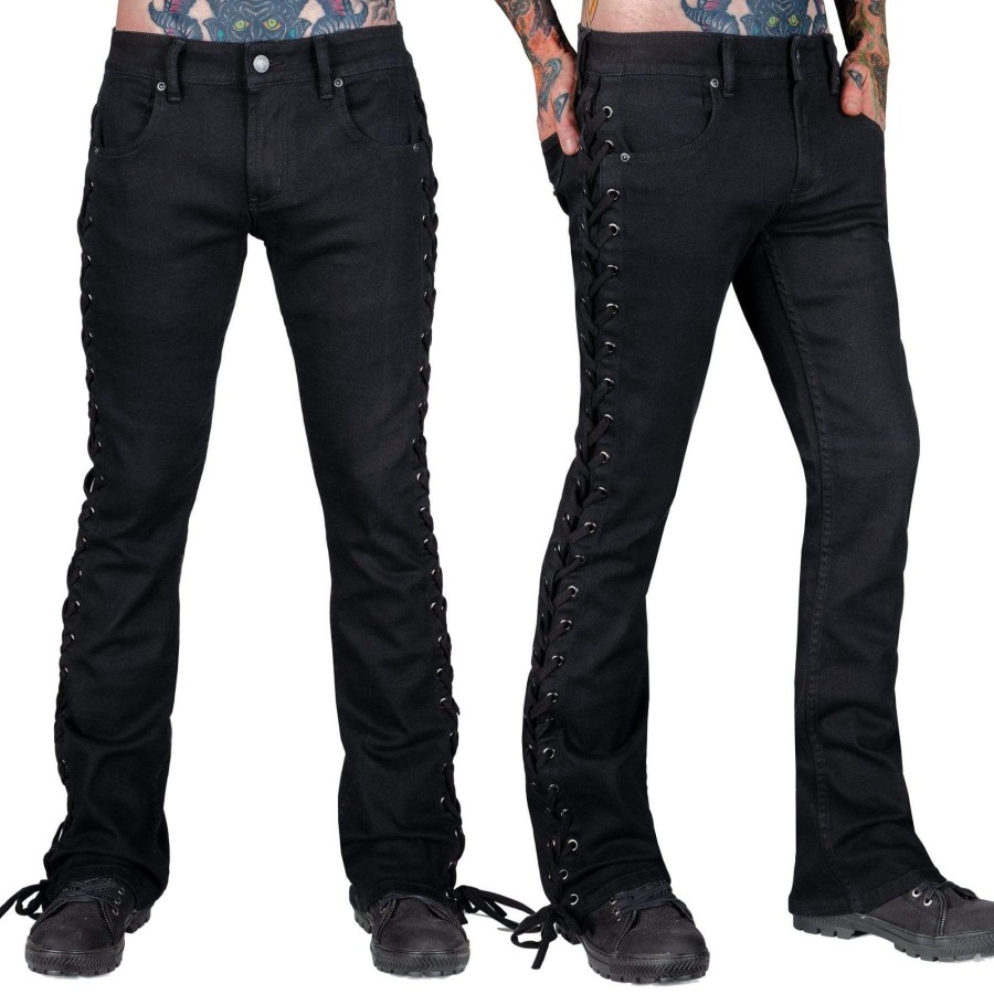 Jeans | Essentials Collection Hellraiser Side Laced Jeans - Black