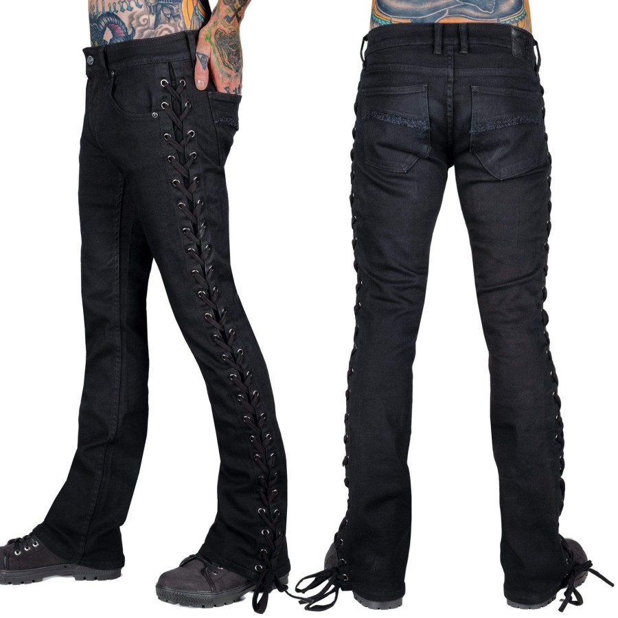 Jeans | Essentials Collection Hellraiser Side Laced Jeans - Black