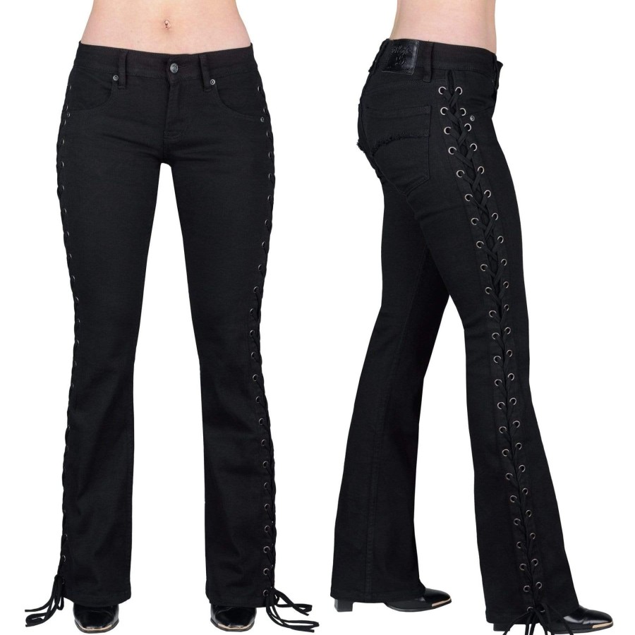 Jeans | Essentials Collection Hellraiser Side Laced Uni Jeans - Black