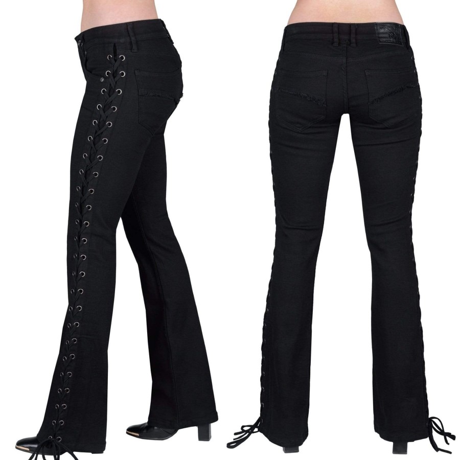 Jeans | Essentials Collection Hellraiser Side Laced Uni Jeans - Black