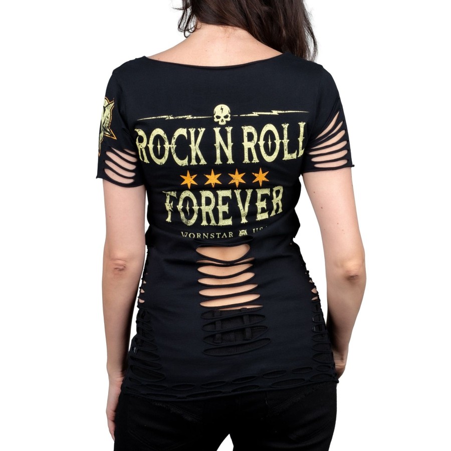 Tops | Sirens Collection Rock N Roll Forever Cut Tee