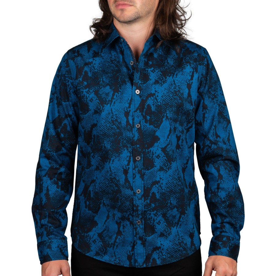 Button-Downs | Rocknrolla Collection Blue Viper Shirt