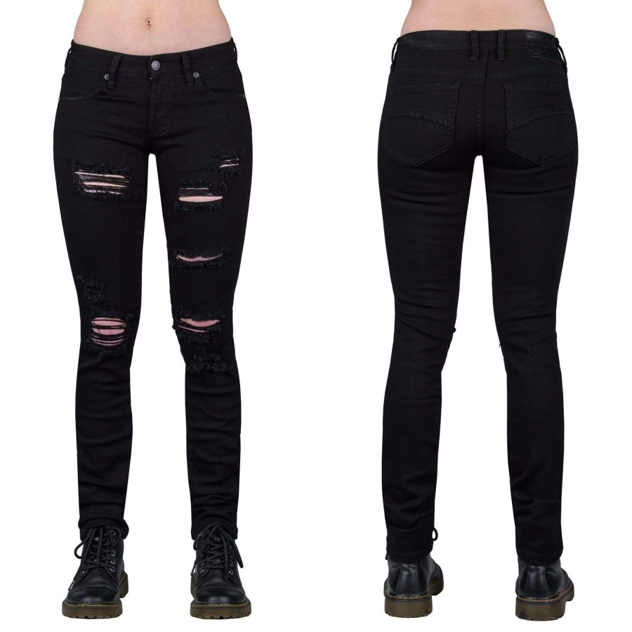 Jeans | Essentials Collection Rampager Shredded Uni Jeans - Black