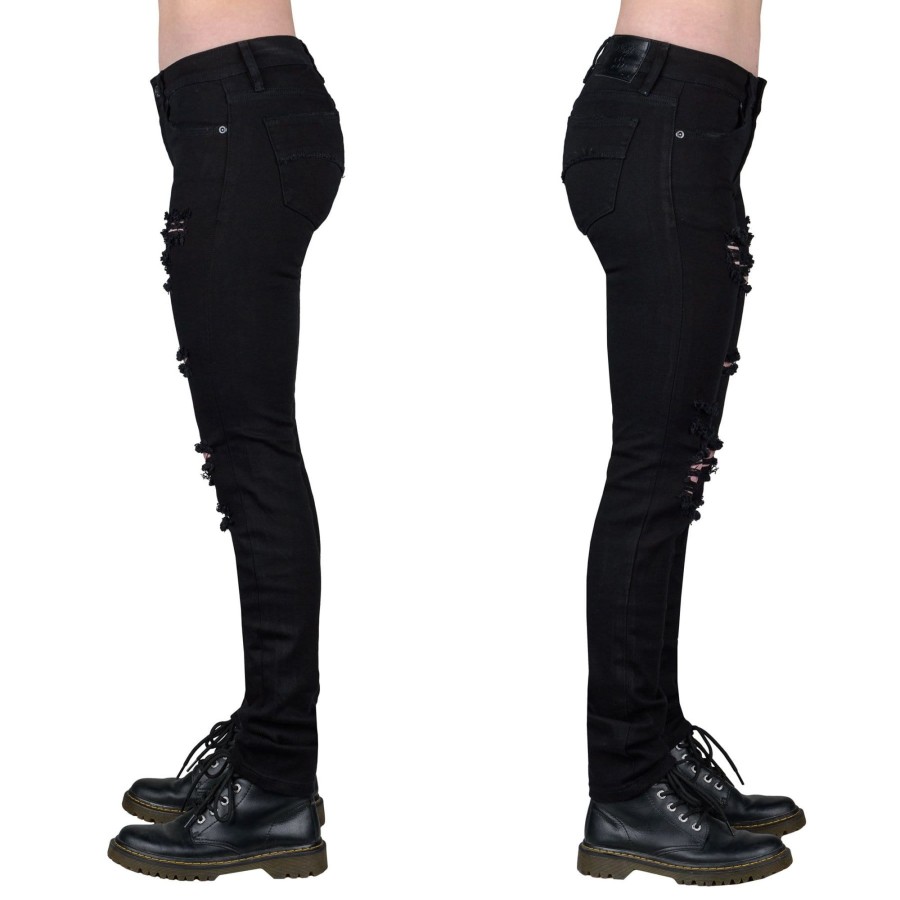 Jeans | Essentials Collection Rampager Shredded Uni Jeans - Black